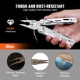 thumbnail image 3 of VEVOR 16-In-1 Multitool Pliers, Multi Tool Pliers, Cutters, Knife, Scissors, Ruler, Screwdrivers, Wood Saw, Can Bottle Opener, with Safety Locking and Sheath, for Survival, Camping, Hunting and Hiking, 3 of 9
