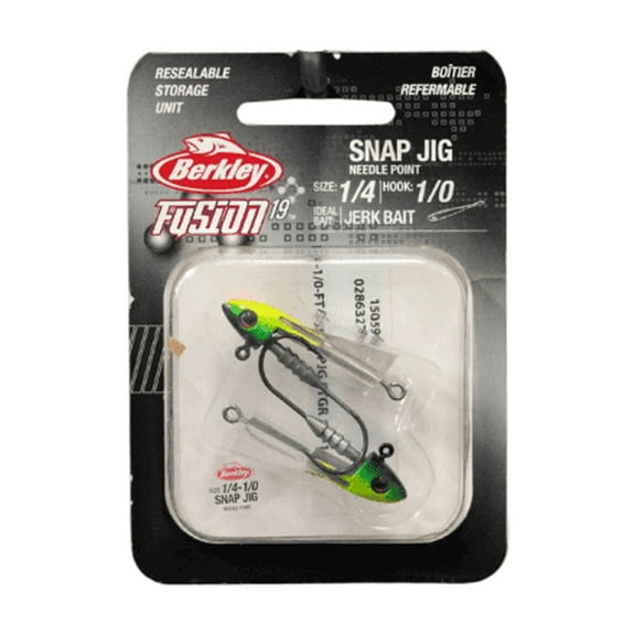 Berkley Fusion19 Snap Jigs, Firetiger, 1/4 oz, 1/0 Hook Size