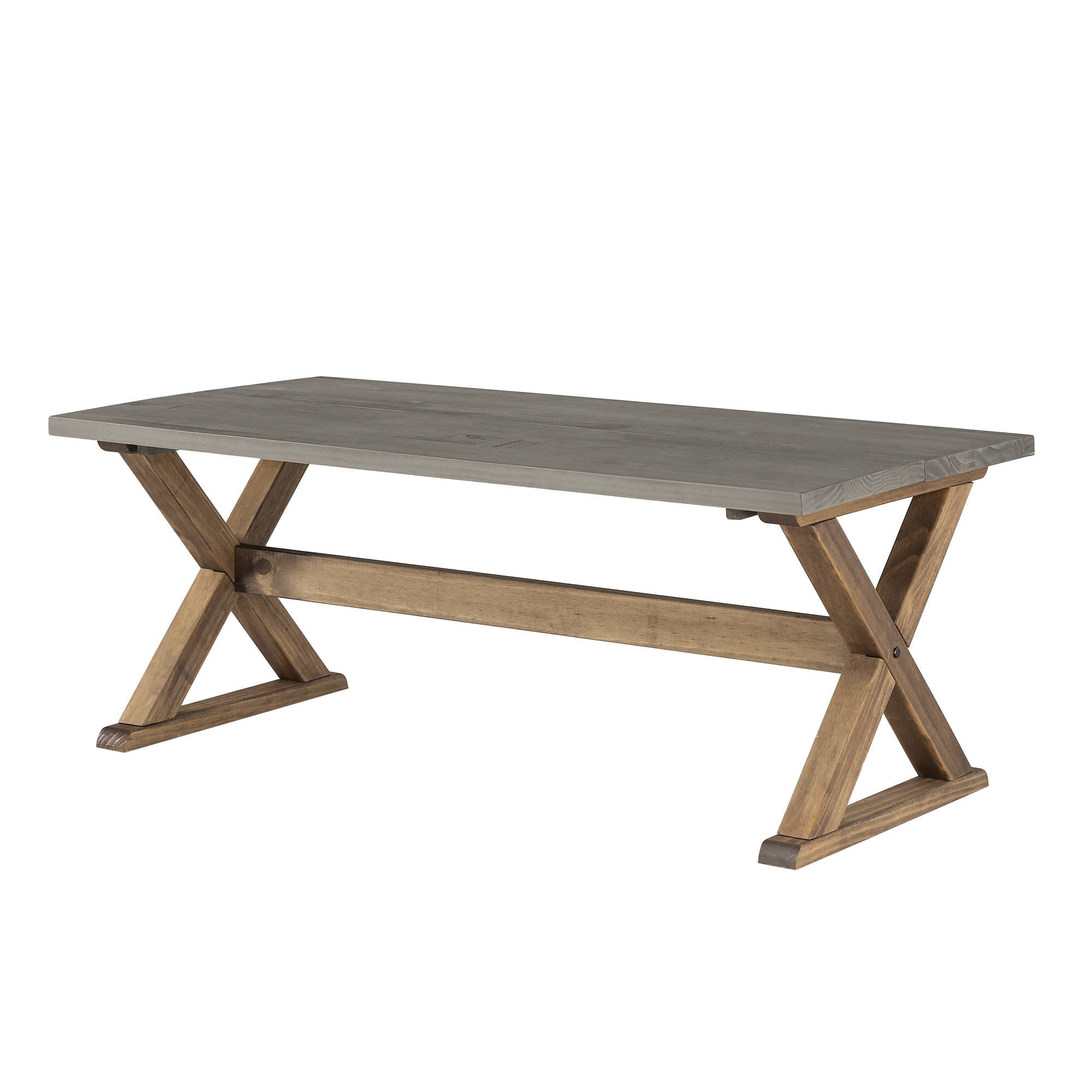 Manor Park Rustic Farmhouse Distressed Wood Coffee Table, Grey/Brown