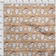 thumbnail image 4 of oneOone Velvet Light Brown Fabric Asian Kawaii Rabbit Craft Projects Decor Fabric Printed By The Yard 58 Inch Wide, 4 of 4