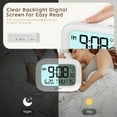 thumbnail image 6 of Geevon Small Digital Atomic Alarm Clock for Bedroom Heavy Sleepers, Mini Travel Alarm Clock with 10s Backlight, 12/24H, Temp, Suitable for Kids Teens Adult Boy Girl(White), 6 of 11
