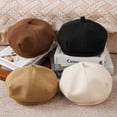 thumbnail image 6 of Caoirhny Little Girl's Beret Hats French Style Winter Warm Artist Hats Classic Solid Color Bear Caps, 6 of 8