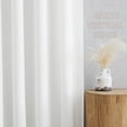 thumbnail image 4 of NICETOWN White Linen Curtains for Bedroom, Soft Faux Linen Textured Window Drapes Semi Sheer Light Filtering Rod Pocket Back Tab Vertical Drapes for Living Room, 42"x120", 2 Panels, 4 of 7