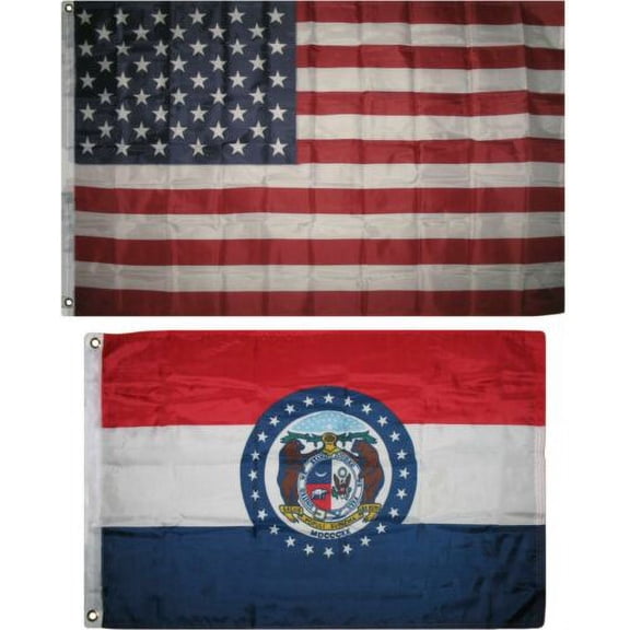 Wholesale Combo Lot 3x5 USA Flag & State of Missouri 2x3 2 Flags Banner