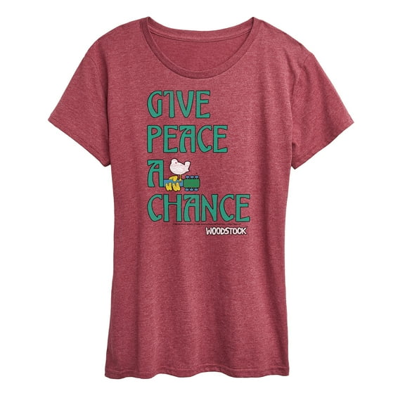 Woodstock - Give Peace A Chance - Women's Short Sleeve Graphic T-Shirt