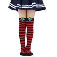 thumbnail image 3 of Xijirk Women Christmas Stripe 3D Tree Decor Knee High Socks Stretchy Knit Long Socks for Holiday Size:One Size, 3 of 5