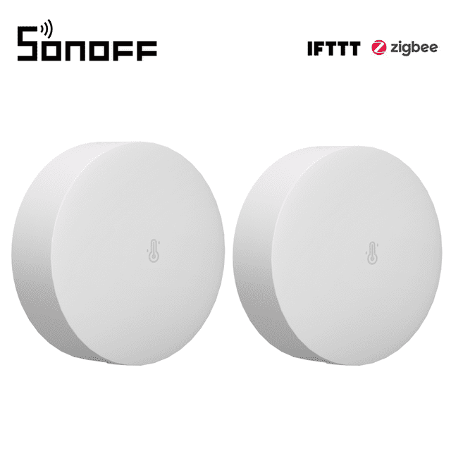 SONOFF Temperature and Humidity Sensor, Requires Zigbee Hub , for Remote Monitoring and Home Automation, Wireless Thermometer Hygrometer, Compatible with Google Home, Alexa, Works with IFTTT 2Packs