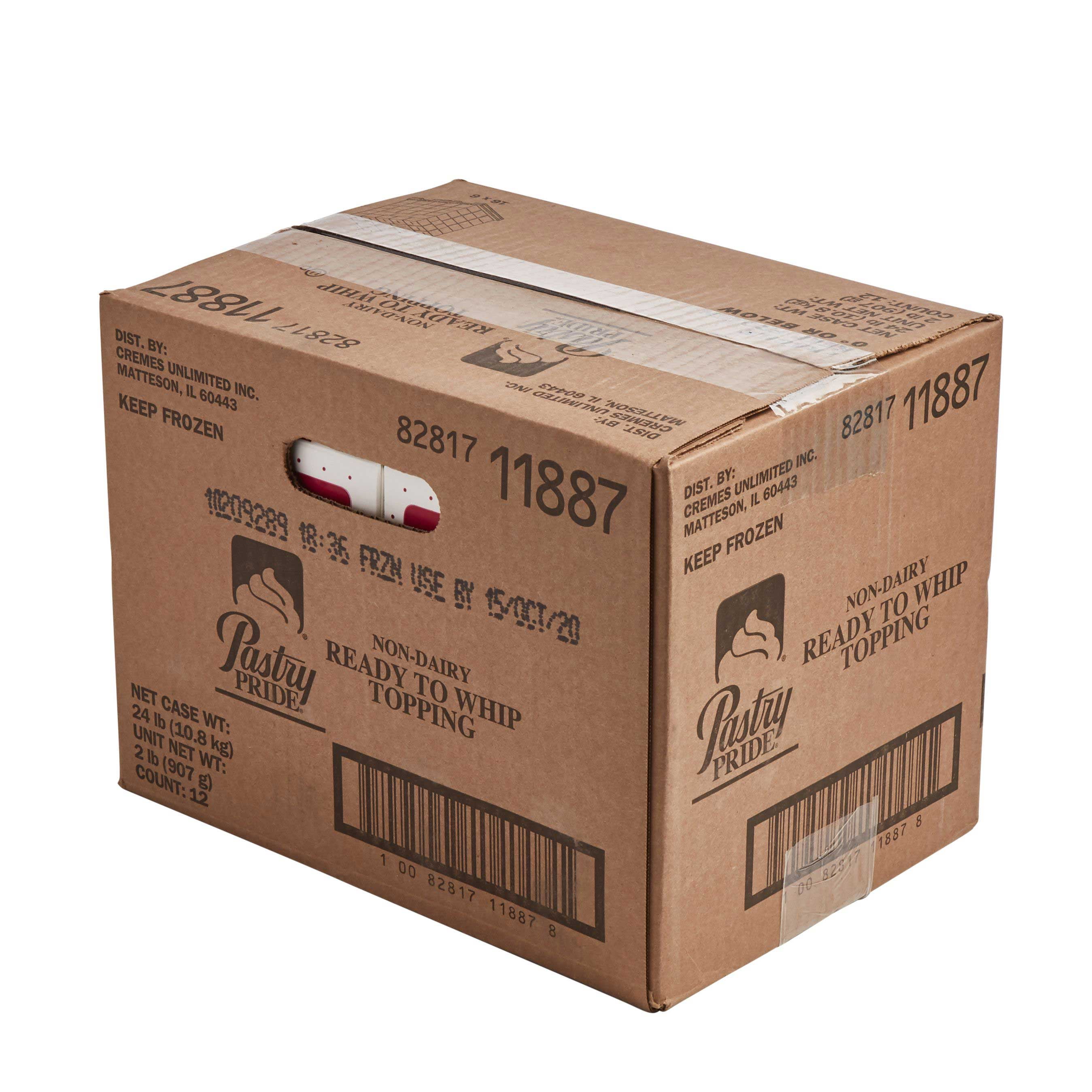 Pastry Pride Non-Dairy Ready-to-Whip Topping, 2 pound -- 12 per case.