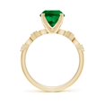 thumbnail image 2 of ANGARA Oval Lab Grown 2.25 Ct Emerald Engagement Ring with Marquise Motifs in 14K Yellow Gold for Women (Size-10x8mm) | May Birthstone, Anniversary, Jewelry Gift for Women | Lab Grown Emerald Ring, 2 of 9