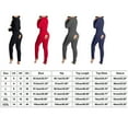 thumbnail image 6 of Loliuicca Women Butt Button Back Flap Jumpsuit Pajamas Onesies V-Neck Long Sleeve Rompers, 6 of 6