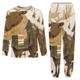 thumbnail image 3 of Merry Christmas Deer Holiday Decor Men's Pajama Set Sleepwear Pjs Lightweight Long Sleeve Crewneck Shirts and Bottoms Soft Comfy Sleep Sets M, 3 of 5
