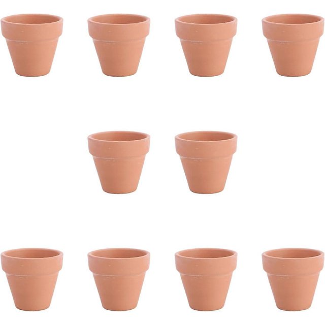 10 mini macetas de terracota pequeñas de 5,5 x 5 cm con orificios de drenaje, color chocolate