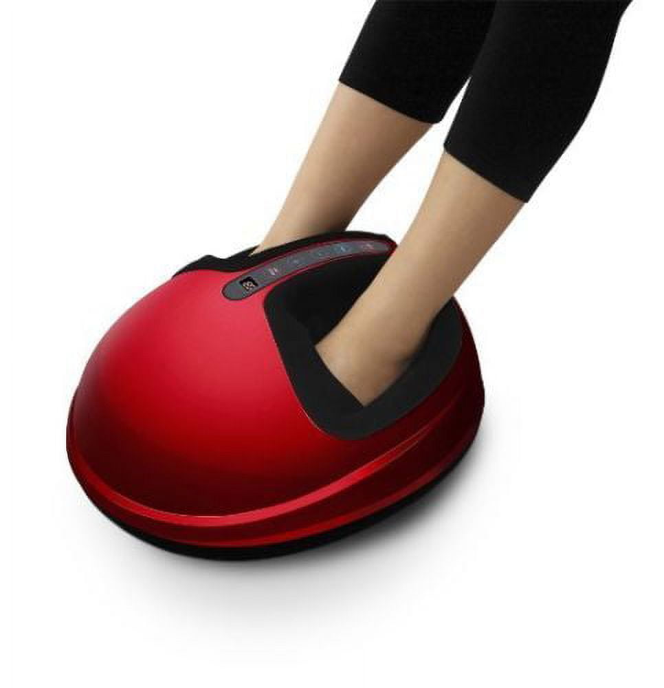 uComfy Shiatsu Foot Massager with Deep Kneading, Heat Features, Air Compression and Multi Level Massage Settings, Red, As Seen on TV