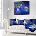 thumbnail image 3 of Designart Blue Fractal Flower Bouquet - Floral Throw Pillow - 18x18, 3 of 5