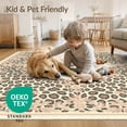 thumbnail image 4 of ODIKA Vintage Cheetah Spotted Featuring Central Motif And Floral Edge for Small Living Room, Playroom, Bedroom, Easy Care Kids Safe, 4 of 7