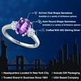 thumbnail image 2 of Gem Stone King 925 Sterling Silver Purple Amethyst and White Zirconia Engagement Ring for Women | 2.00 Cttw | Oval Checkerboard 9X7MM | Gemstone February Birthstone | Size 6, 2 of 6