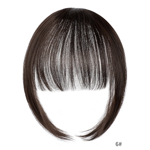 Nvzi Flequillo postizo - flequillo postizo de clip para mujer, accesorio de marco facial con borla preordenado, uso diario, 1 pieza, 9.84-5.9 pulgadas, flequillo postizo de apariencia natural, A03