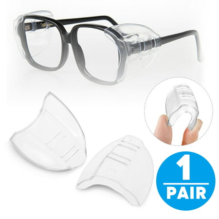1 Pair Clear Universal Flexible Protective Side Shields for Eye Glasses Safety Glasses
