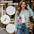 thumbnail image 6 of DISNIMO Women Sweatshirts No Hood Jackets Horse Floral Printed Outerwear Jacket Zip Up Sweatshirts for Fall Winter, XL, 6 of 7