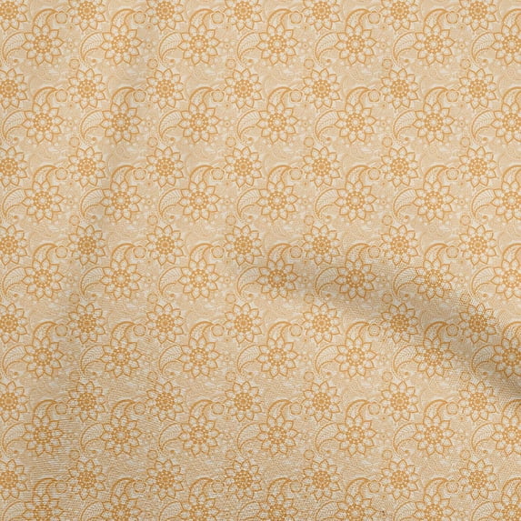 oneOone Cotton Poplin Twill Light Peach Fabric Asian Paisley Sewing Craft Projects Fabric Prints By Yard 56 Inch Wide