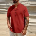 thumbnail image 1 of pstuiky Camisas casuales de manga larga para hombre, Camisas de manga larga con cuello alto y botones sólidos para hombre camisetas de hombre s, 1 of 8
