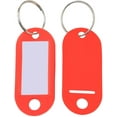 thumbnail image 2 of Pack of 100 key plates for writing on, key fobs that can be written on with a ring of interchangeable plastic labels, 2 of 6