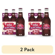 (2 pack) IBC Black Cherry Made with Sugar Soda, 12 fl oz, 4 Pack Glass Bottles