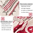 thumbnail image 6 of Green Essen 3 Piece Christmas Reindeer Xmas Reversible Daybed Cover Set Cozy Daybed Bedding Sets Double Sided Quilting Bedspread Day Bed Cover With 2 Standard Shams,39"x75", 6 of 6