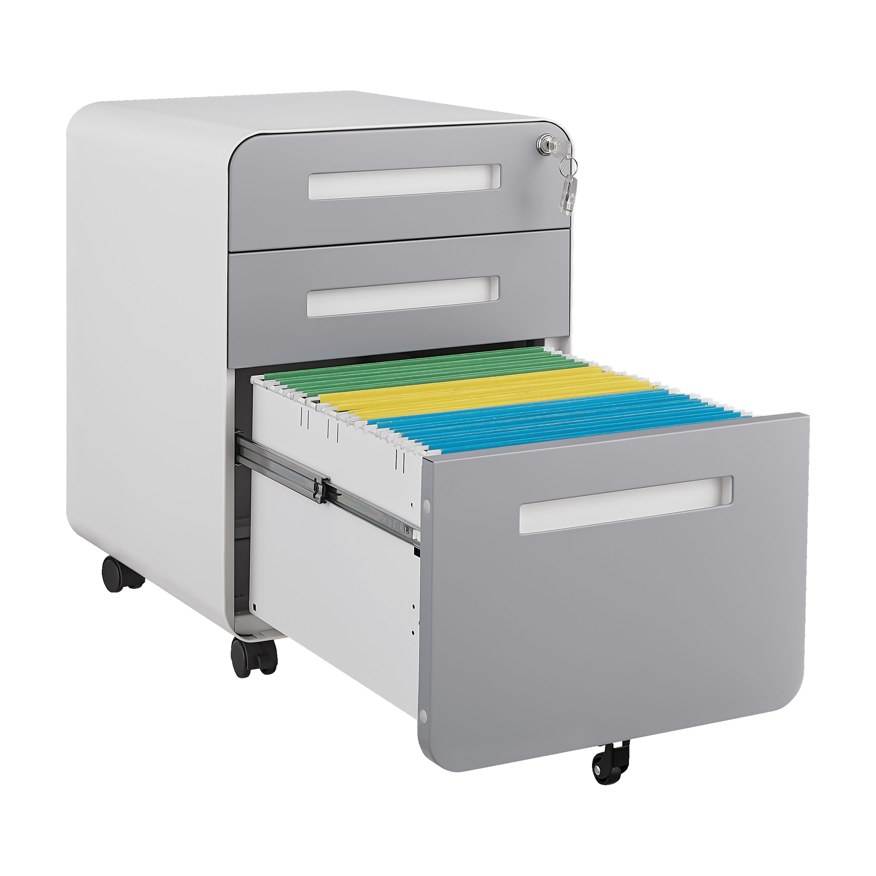 3 Drawer Mobile File Cabinet Under Desk Office,Simple Style Versatile Storage Cabinet for Legal/Letter/A4 Files, 5 Wheel Design Anti-Tilting Cold Rolled Steel Waterproof Moisture-Proof Black