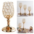 thumbnail image 2 of Candelabro de cristal de metal dorado para decoración de bodas. S, 2 of 9