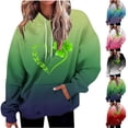 thumbnail image 4 of Plus Size Long Sleeve Hoodies for Women Fashion St. Patrick's Day Printed Pullover Drawstring Sweatshirts with Pockets(Black,M), 4 of 4