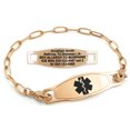 thumbnail image 1 of MedicEngraved Rose Gold Stainless Steel Custom Medical Alert Bracelet - 4mm Paperclip Link, 1 of 7