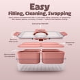 thumbnail image 4 of Cook with Color Pink Portable 4-Compartment Snack Food Storage Container, Portable and Dishwasher Safe with Ice Packs, 4 of 10