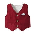 thumbnail image 6 of Toddler Baby Boy Wedding Suit Gentleman Outfits, Formal Dress Shirt+Bowtie+Vest+Suspender Pants Formal Clothes, 6 of 9