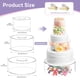 thumbnail image 2 of Soporte para tartas rellenable de 3 niveles de acrílico con 2 luces LED decorativas, 3 unidades de soporte para tartas, soporte para tartas, mesa de postre, caja expositora para cumpleaños, bodas y, 2 of 7