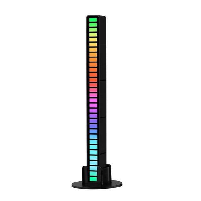 Lámparas de captación de control de sonido de música con luz de ritmo RGB (carga tipo C negra E)