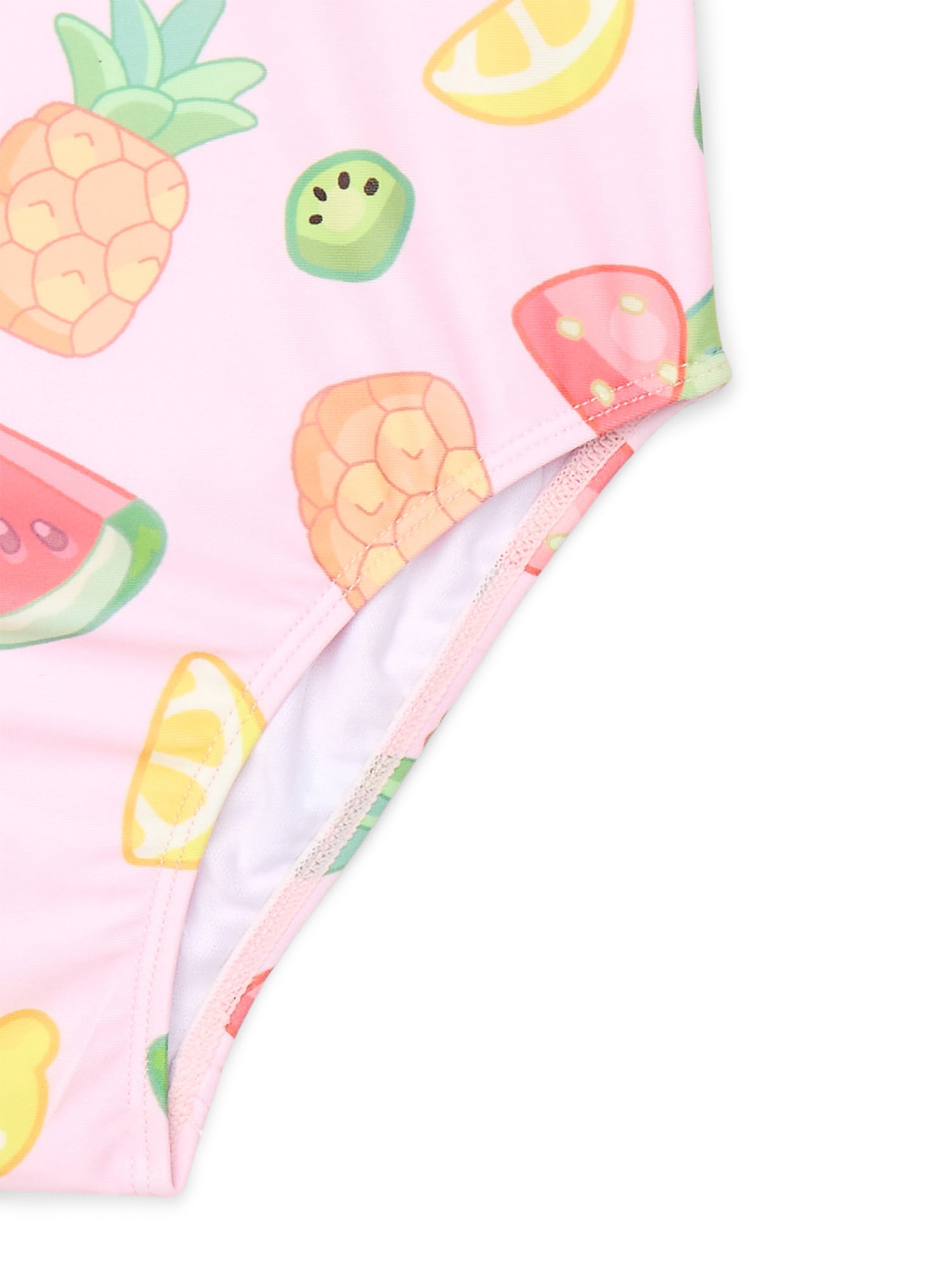 Bluey and Bingo Girls Fruit Graphic One-Piece Swimsuit with UPF 50+, Sizes 4-6