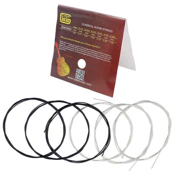 Juego de cuerdas de guitarra clásica, núcleo de fibra de nailon, 6 uds., cuerdas de cobre para guitarra clásica