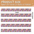 thumbnail image 3 of 5 Rolls Christmas Ribbon 1.5 inch Wide Decorative Ribbon for Gift Wrapping and Holiday Decorations Purple and Orange Leopard, 3 of 7