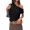 Black, variant on Women'S Off Shoulder Short Sleeve Knit Sweater Top Asymmetric Pullover Tops Y2k One Shoulder Tee