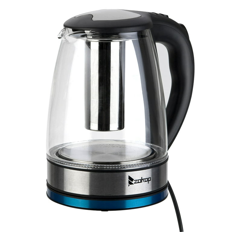 1.8L Electric Auto-Shutoff Glass Kettle, with Removable Tea Infuser