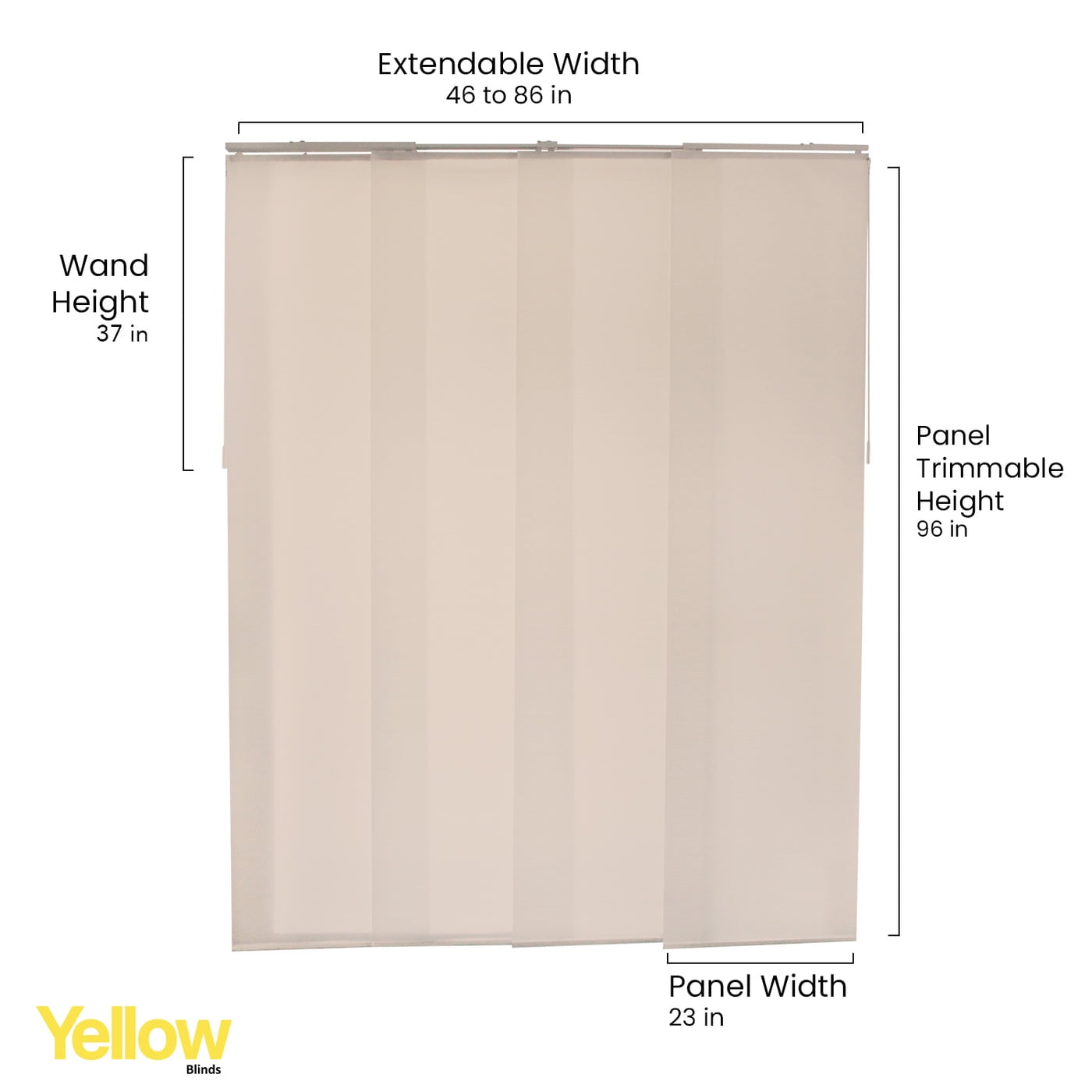 Adjustable Cordless Light Filtering Panel Track Blinds, Vienna Rose Gold - 46"-86"W X 0"-96"H