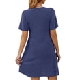 thumbnail image 3 of Fantaslook Short Sleeve Dresses for Women V Neck Summer Midi Dresses Empire Waist Tunic Casual Dress with Pockets, 3 of 8