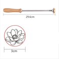 thumbnail image 2 of Wood Branding Iron Lotus Pattern 1.2” Leather Branding Iron Stamp BBQ Heat Stamp with Wood Handle Baking Wood and Leather, 2 of 5