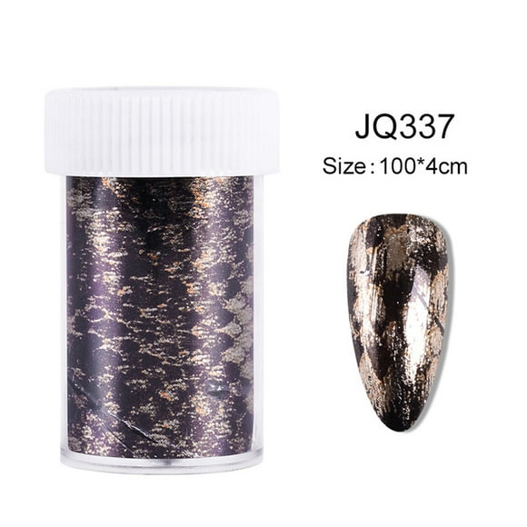 yeacher Snake Pattern Nail Foil Roll for Stunning Nail Art, 100cm Length, Easy Transfer with UV Gel or Acrylic Nails, 10 Unique Designs, Perfect for Home or Salon Use, Removable with Nail Polish