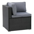thumbnail image 3 of CorLiving Parksville Resin Wicker Rattan and Galvanized Steel Patio Sectional Corner Chair with Cushions, Sold Individually, Use to Expand an Outdoor Set, 3 of 8