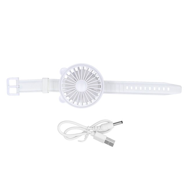 Small Watch Fan, Silicone Watch Fan Wrist Strap Portable Cute For School For Children White