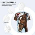 thumbnail image 5 of Fotbe Christmas Horse Baseball Jersey Shirt for Men and Women, Casual Short Sleeves Button Down T-Shirt-Large, 5 of 9