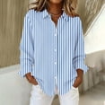 thumbnail image 4 of Camisas de Manga Larga para Mujeres Blusa de Trabajo Casual de Ajuste Suelto con Collar de Solapa Versátil Capa de Color Sólido, 4 of 8