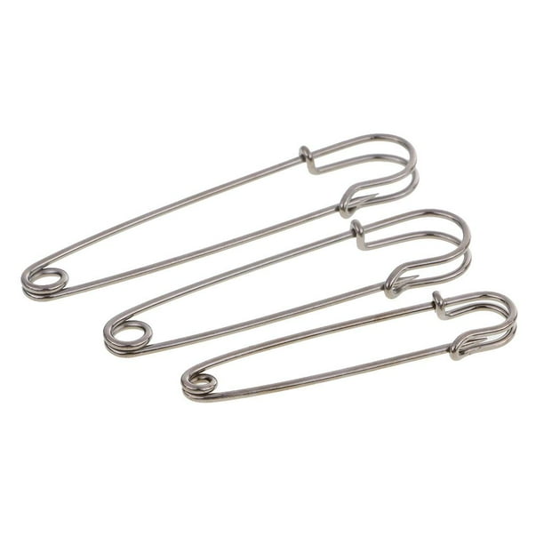 Kit de 3 imperdibles de seguridad para coser ropa de bebé. Gris Negro 3 piezas